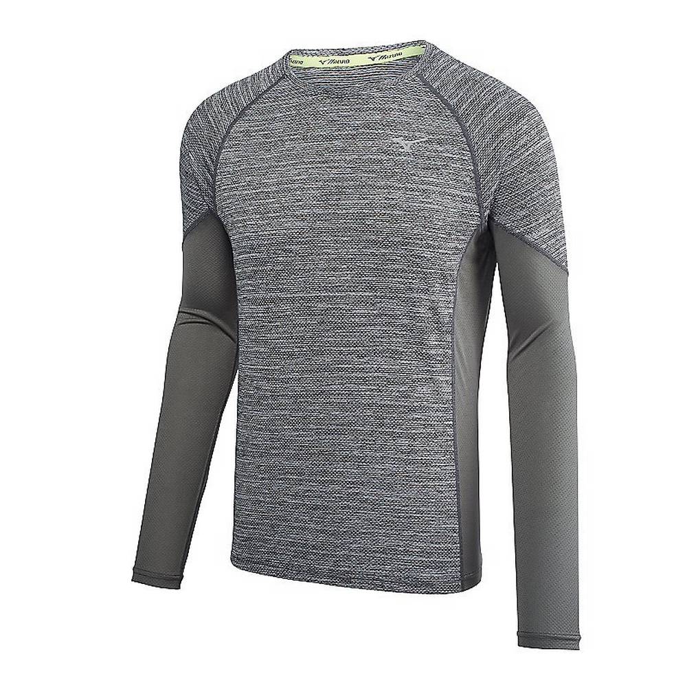 Mizuno Alpha Long Sleeve Férfi Futópóló Fekete CZA612978